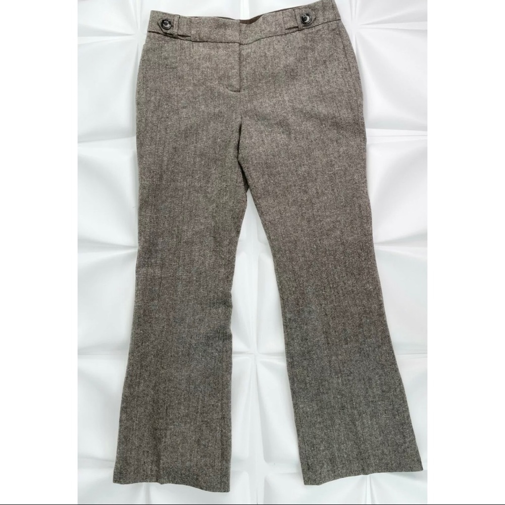 Dalia Collection Womens Sz 10 Brown Tweed Poly Wool Pants Lined Career Work
